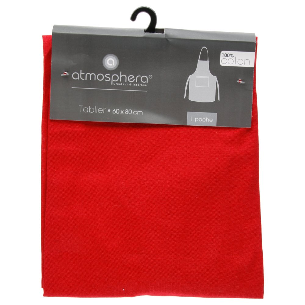 Delantal Rojo Con Bolsillo 60x80Cm 