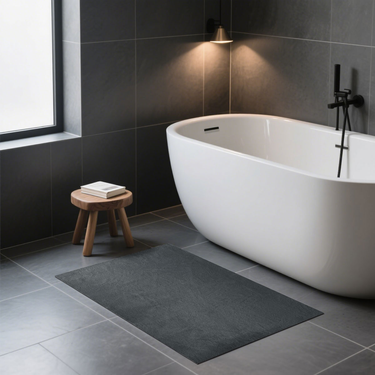 Alfombra wc ZARIA gris antracite 40x60cm