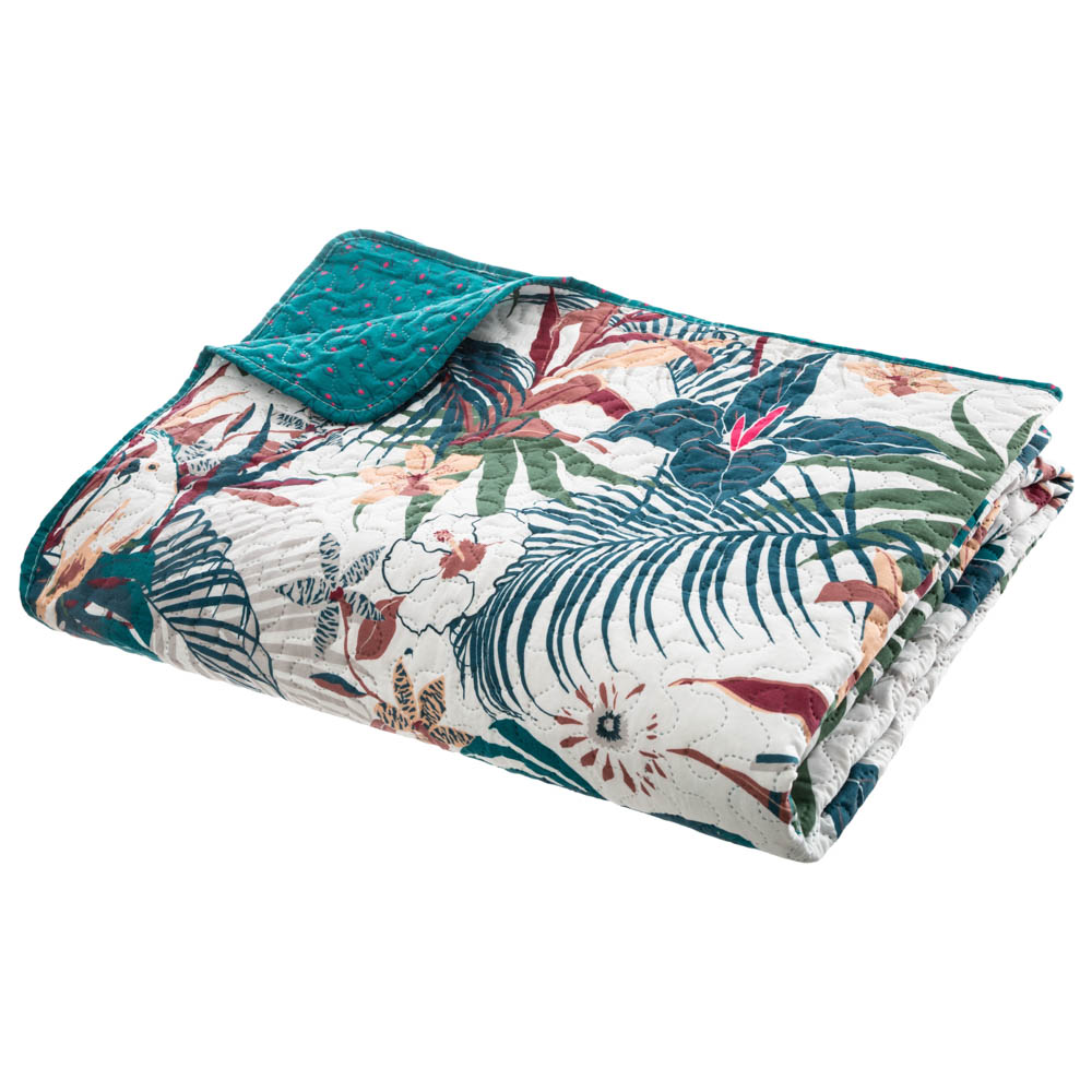Colcha Jungle Reversible Azul 220x240Cm