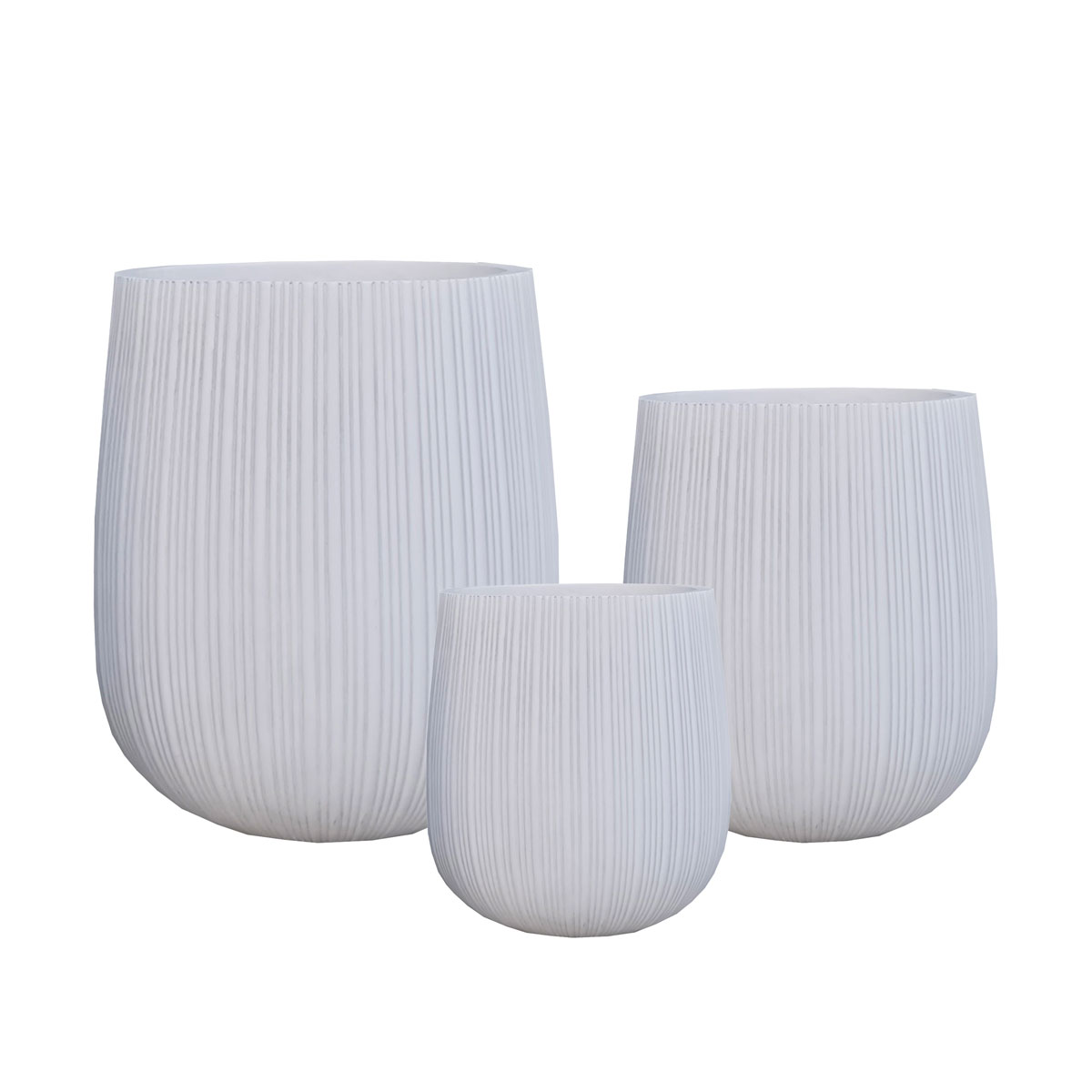 Maceta de fibra de arcilla blanca