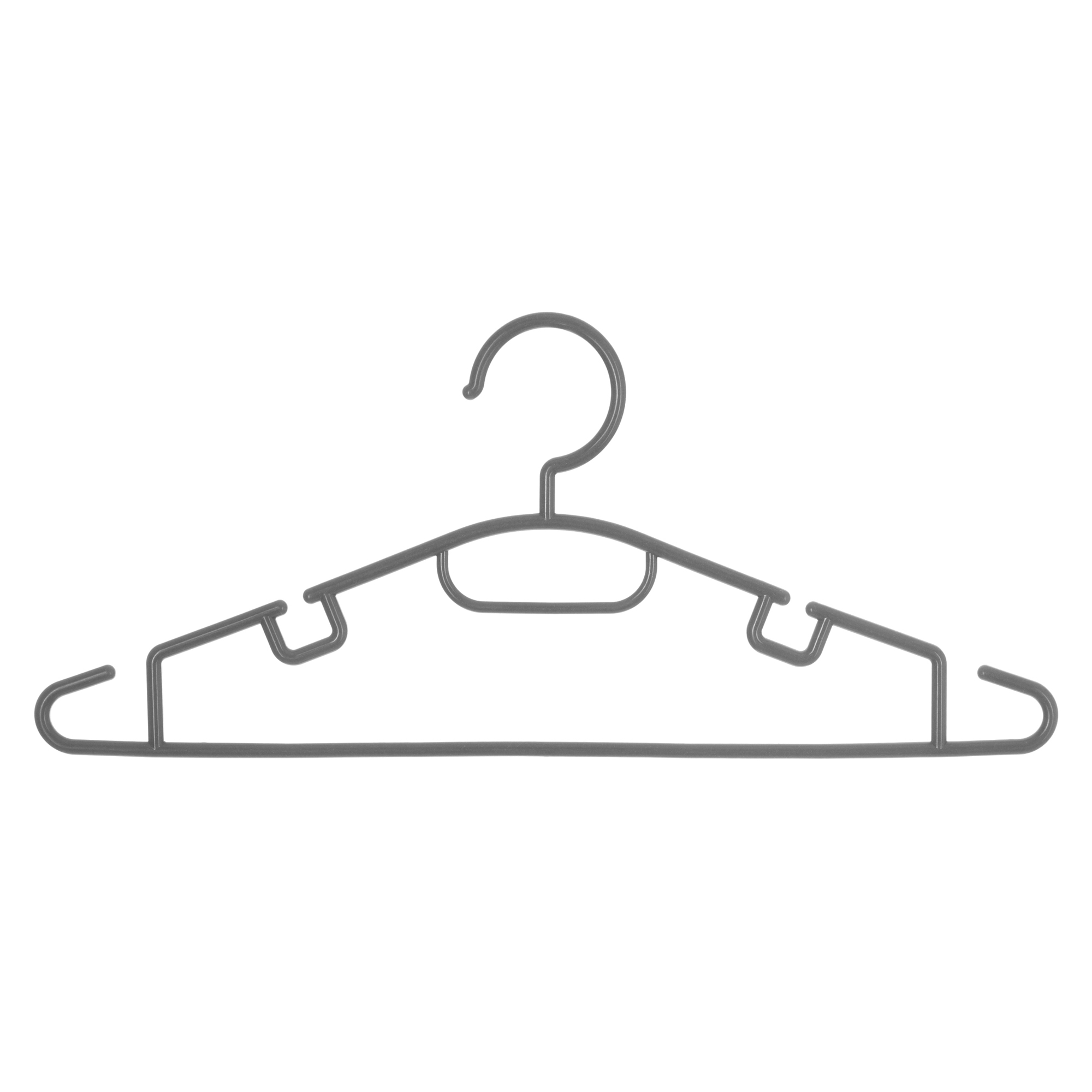 Percha De Plástico Gris 10Uds