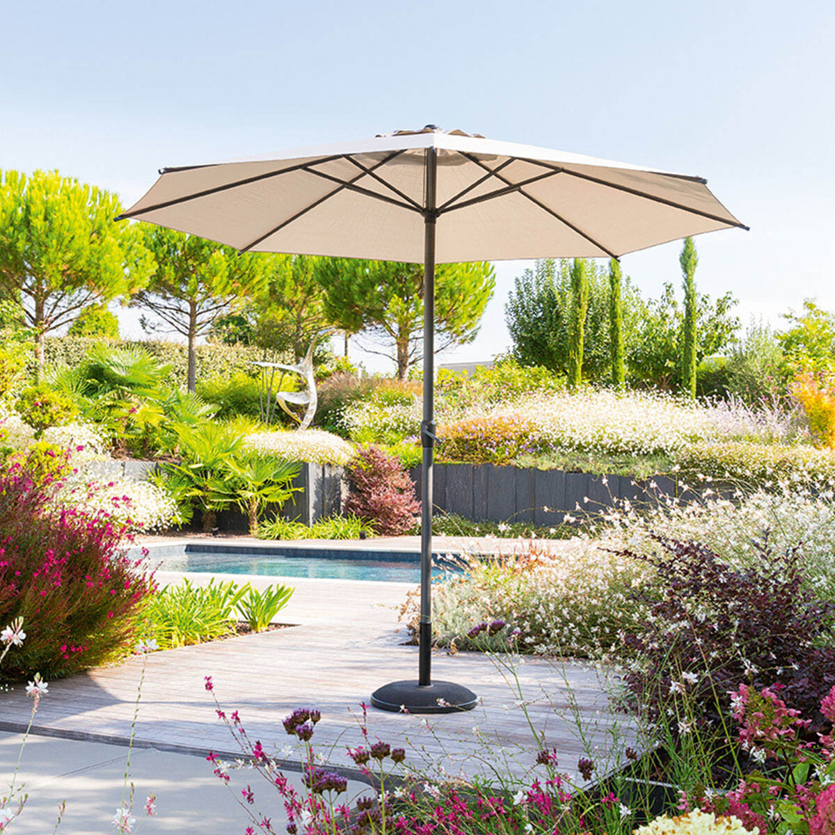 Parasol LOOMPA gris pardo 3m