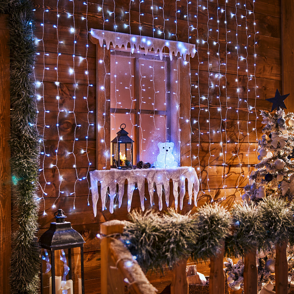 Cortina Luces Navidad Blanco Frío 400 Led