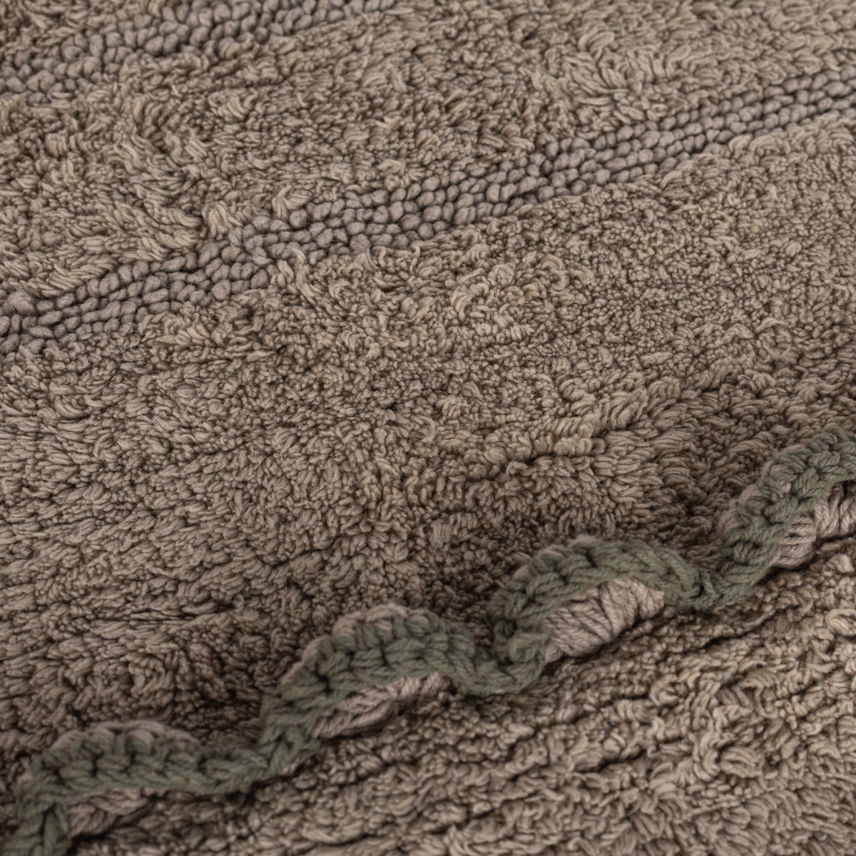 Alfombra wc de algod&oacute;n beige/verde 50x80cm