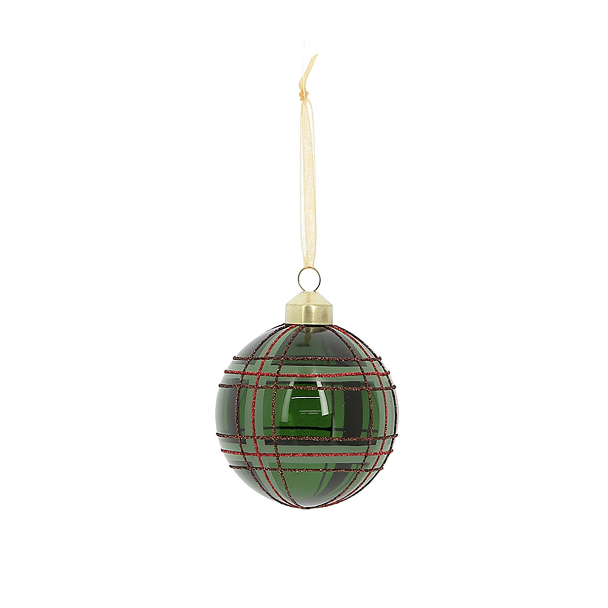 Bola de Navidad Efecto Tart&aacute;n Verde 8cm 
