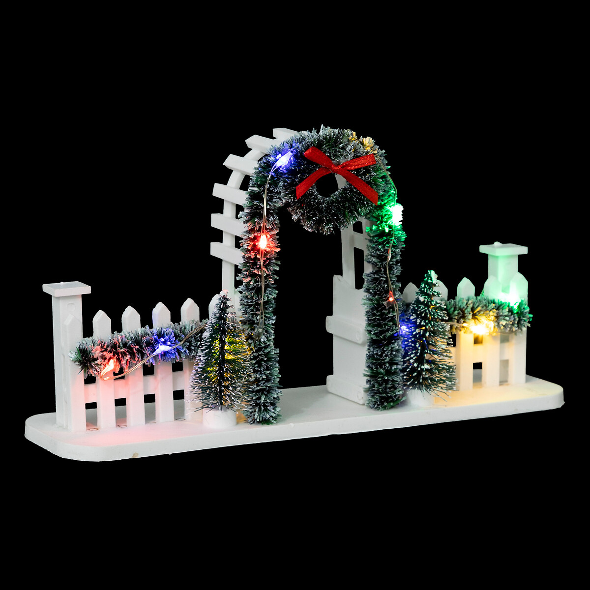 Arco Para Aldea De Navidad Con Pinos Y LED