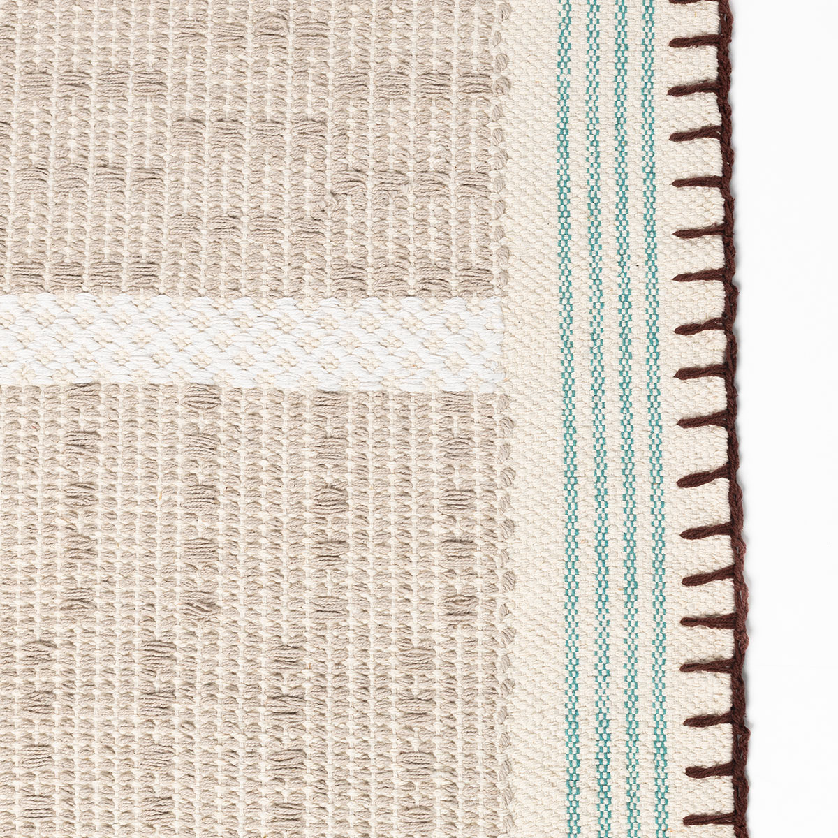 Alfombra WONJA taupe y azul 60x150cm