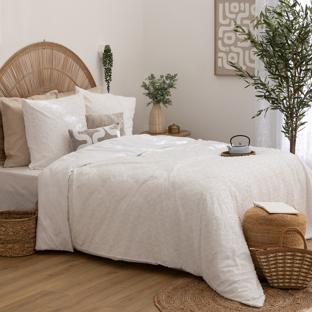 Funda n&oacute;rdica y 2 fundas de coj&iacute;n SWAN blanco