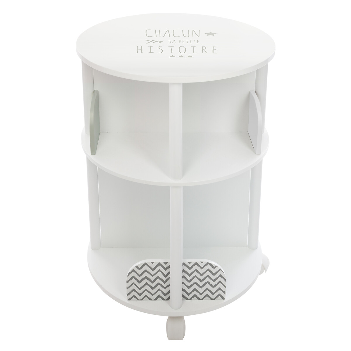 Estante redondo con ruedas blanco