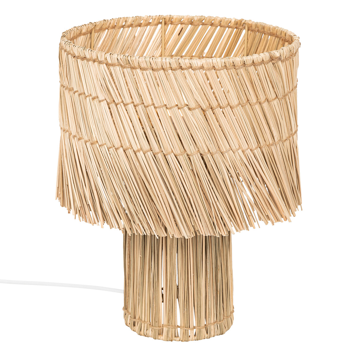 L&aacute;mpara De Mesa De Rafia Beige Yoni