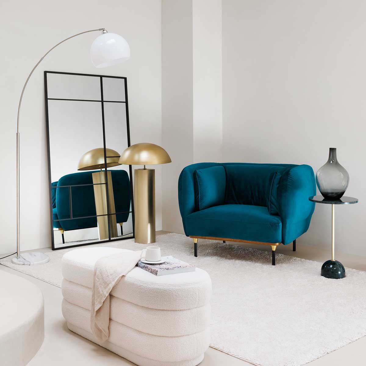 Espejo de pared vidrio/metal 97x2.5x167