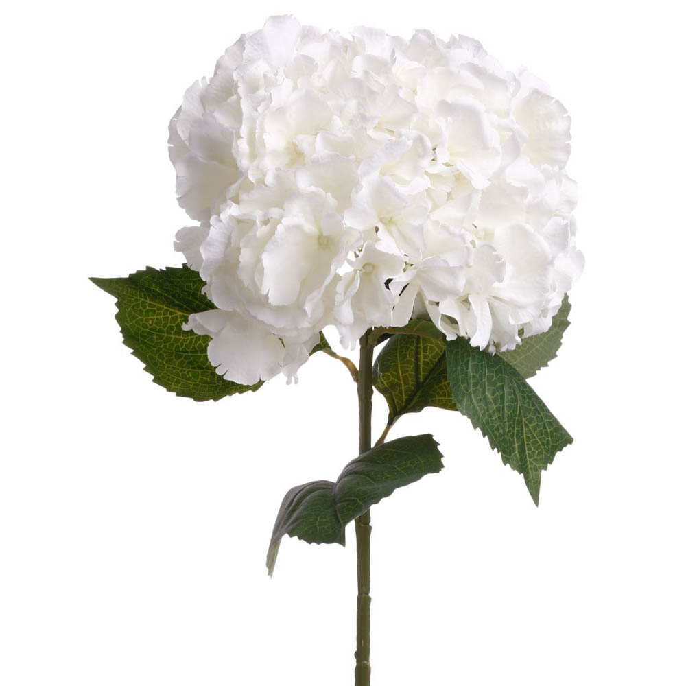 Rama De Hortensia Blanca Artificial 83Cm