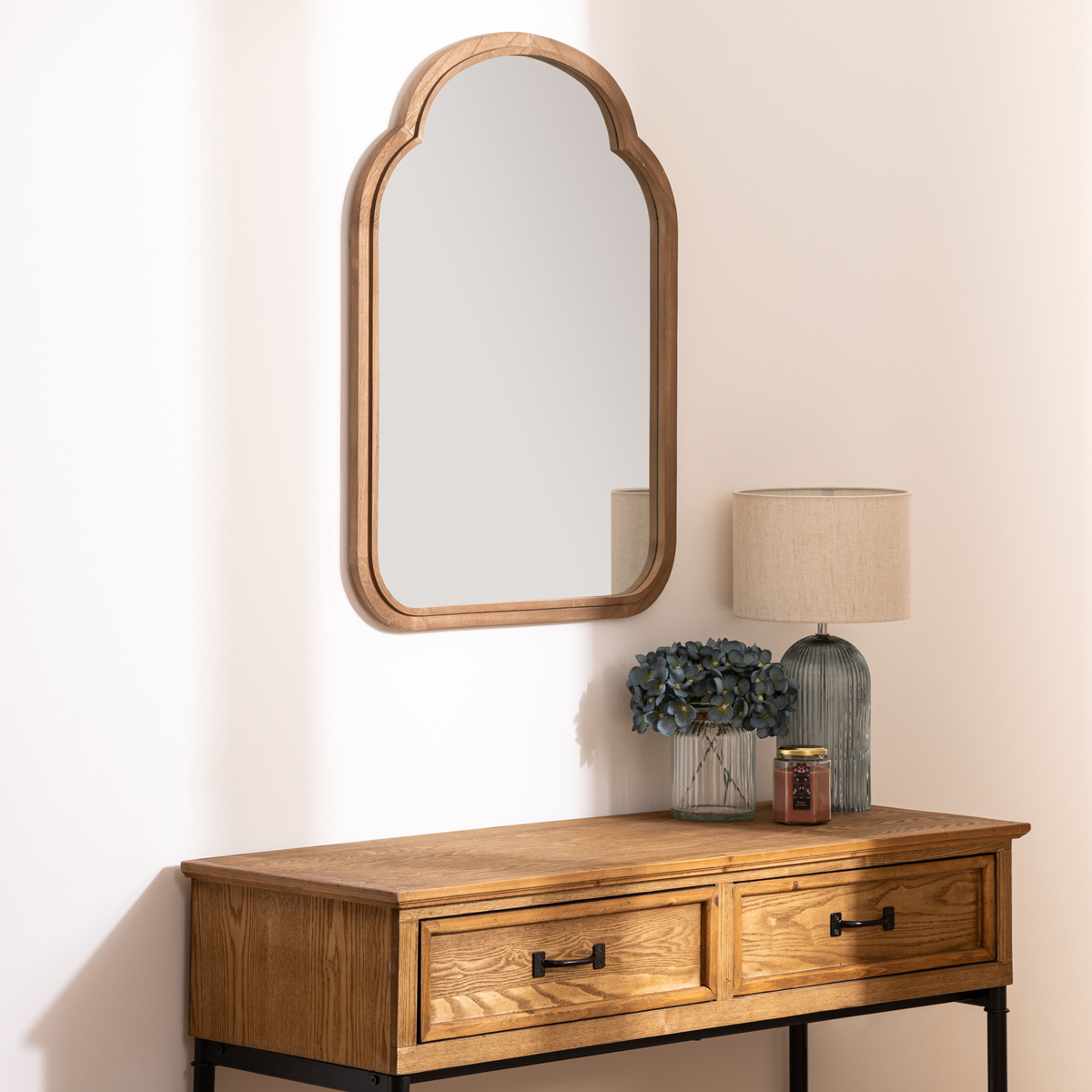 Espejo De Pared Lorenza Marr&oacute;n De Madera