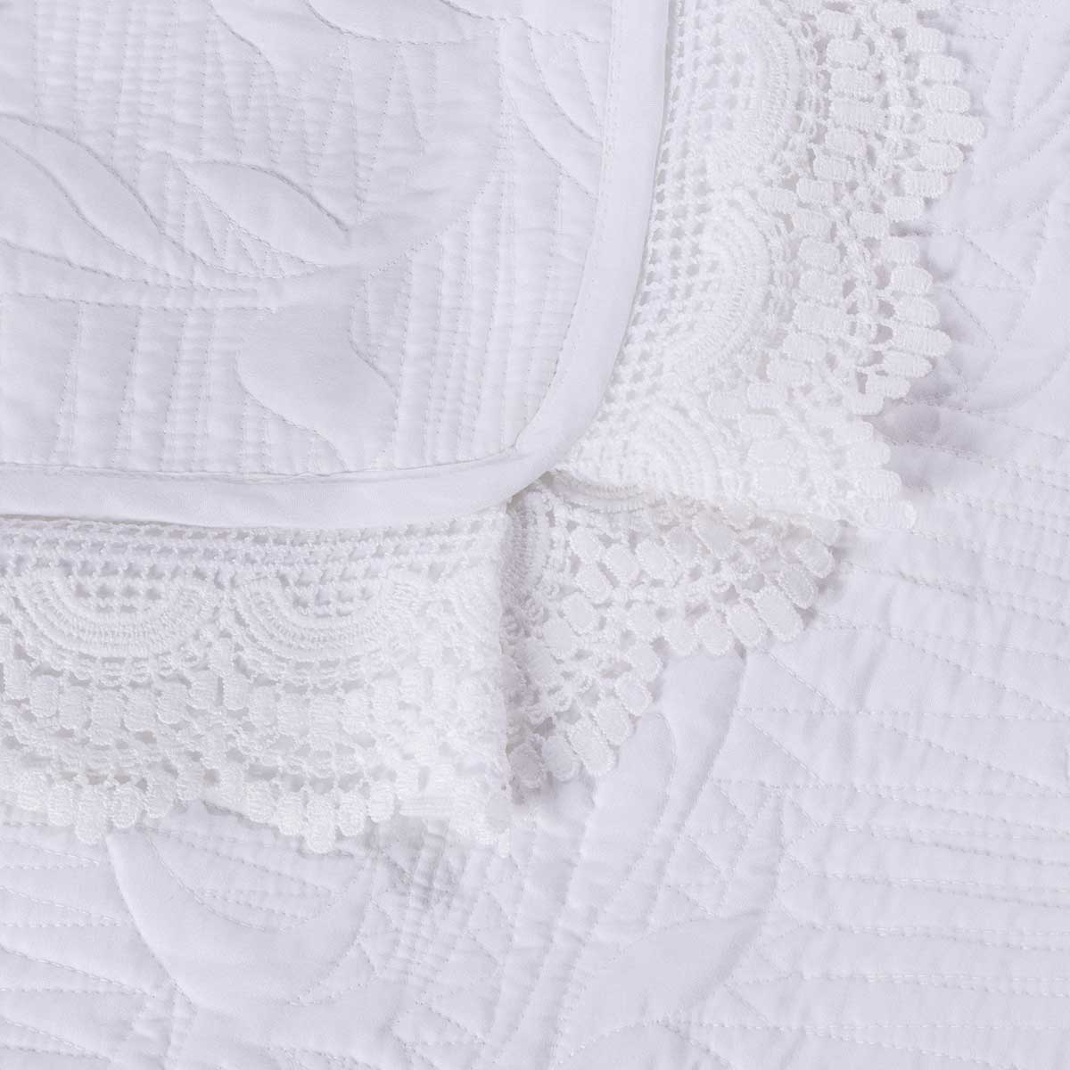 Edred&oacute;n con encaje crudo 220x240cm