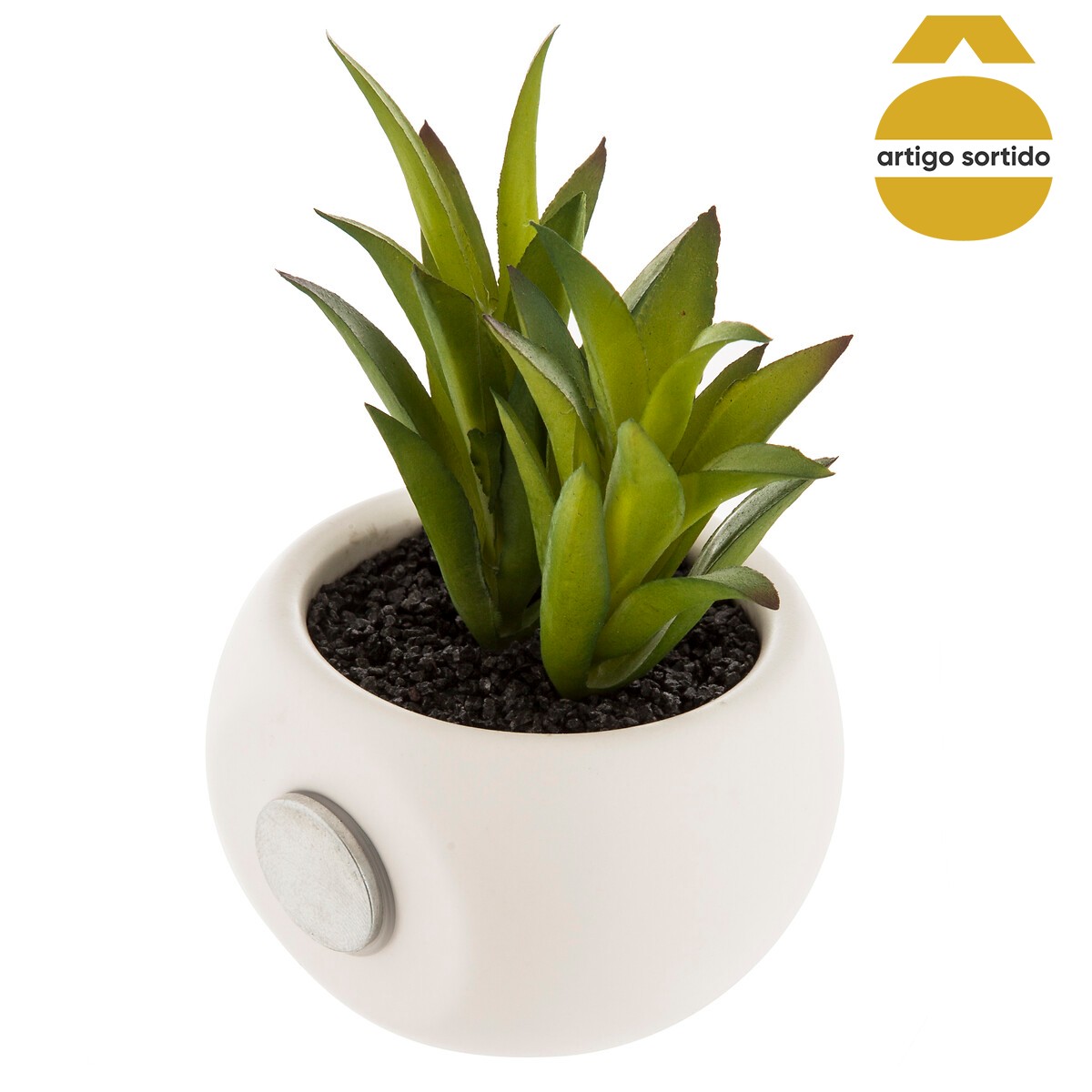 Vaso De &Iacute;man Com Planta Artificial 8cm