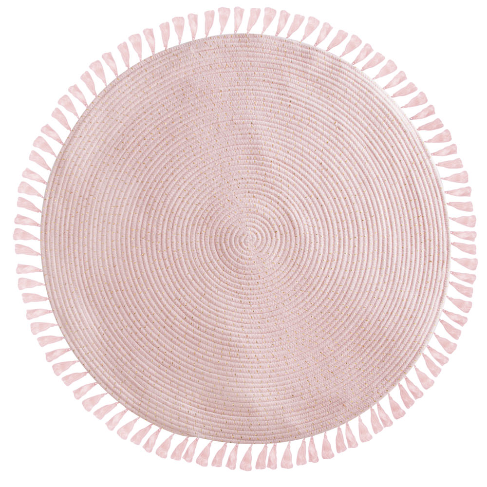 Alfombra Rosa Lurex Con Flecos 90Cm