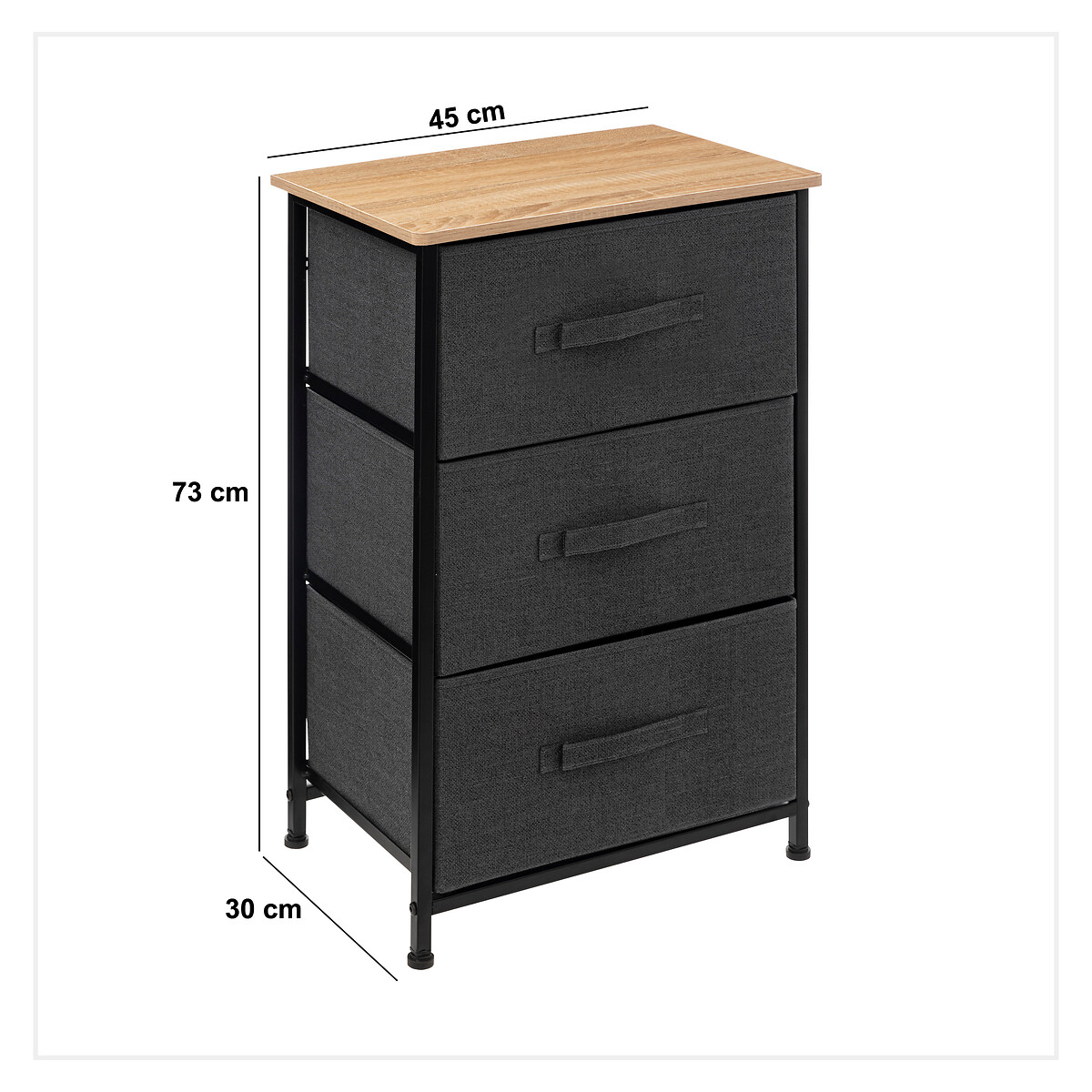 Armario TISSA gris oscuro 73cm