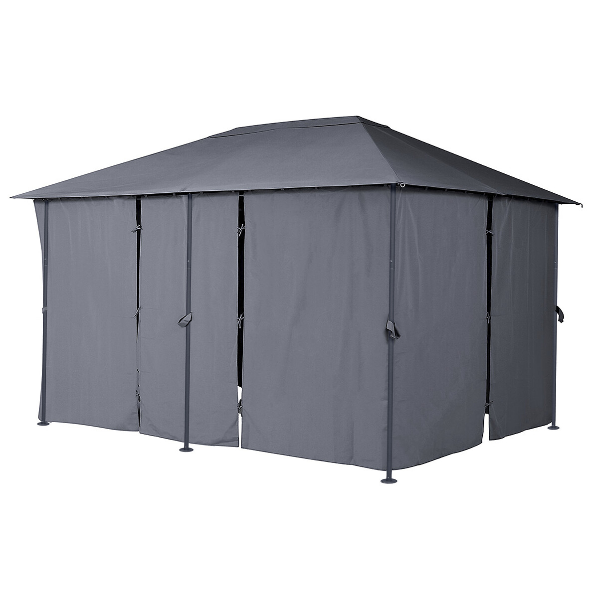 P&eacute;rgula Santorini Cinza Ard&oacute;sia Com Cortinas 3x4M