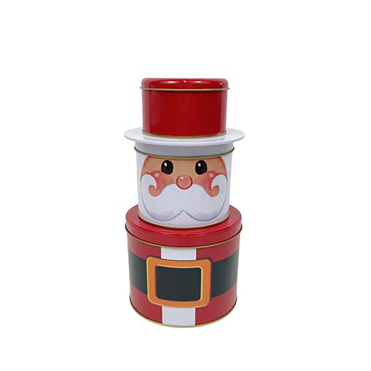 Lata pap&aacute; noel rojo met&aacute;lica 22cm