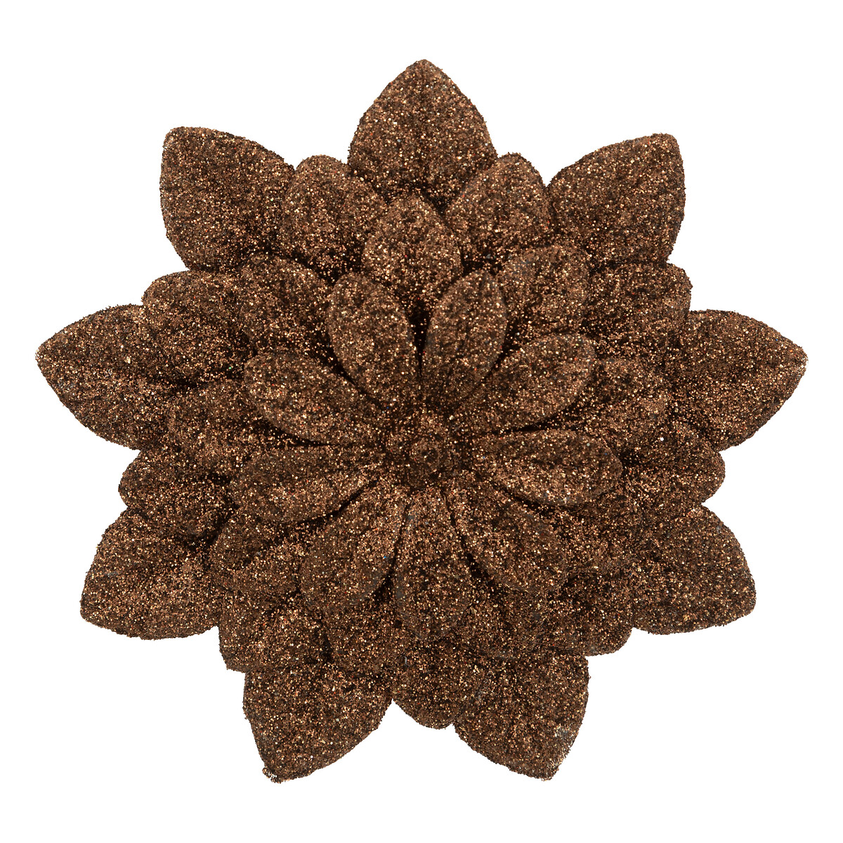 Set de 2 Adorno navide&ntilde;os flor marr&oacute;n 12cm 
