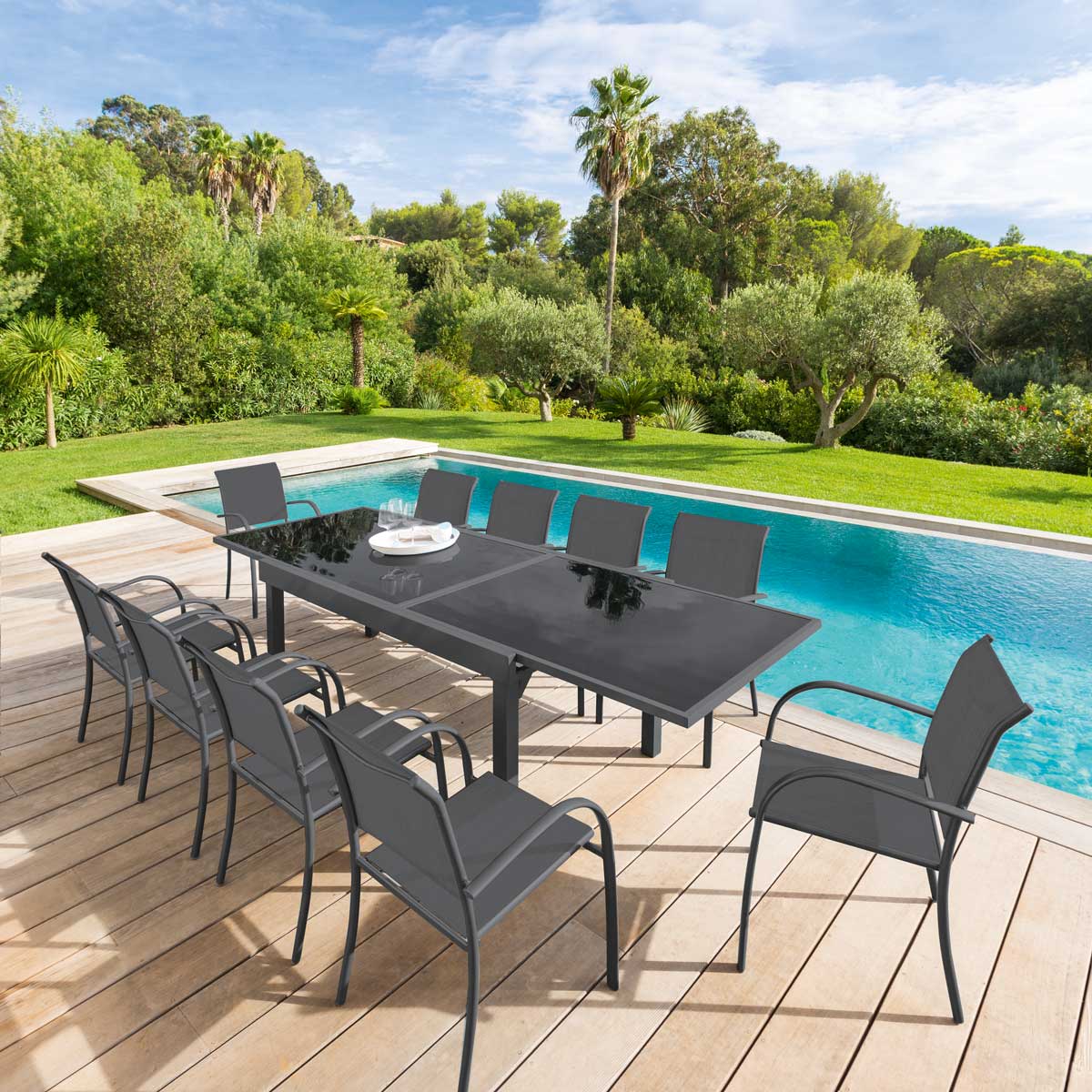 Sillón PIAZZA en gris antracite y graphite