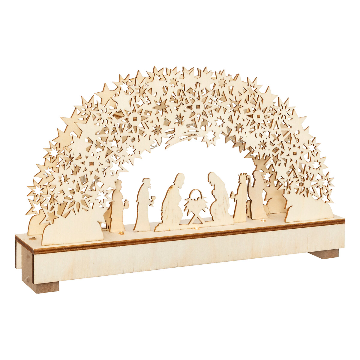 Cena De Natal Pres&eacute;pio Iluminado Em MDF