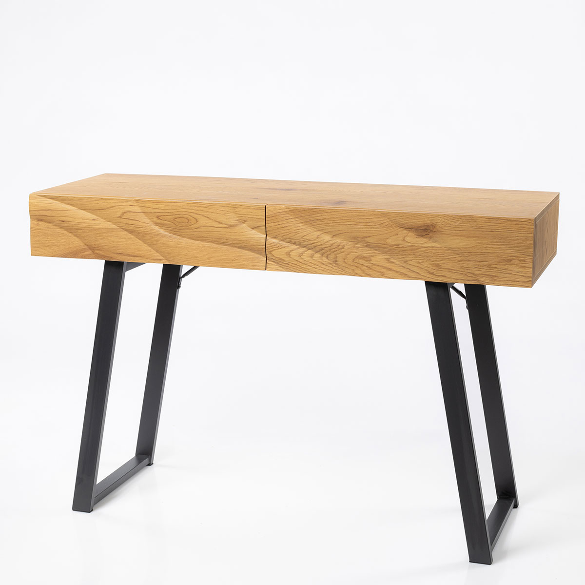 Consola Orebro Bege Em MDF Com Pernas Pretas