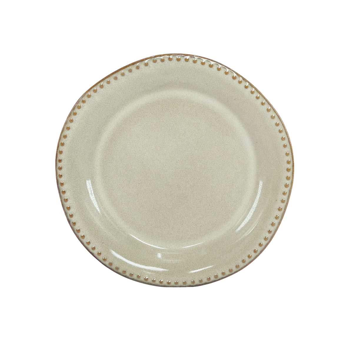 Prato De Sobremesa Capri Bege Em Cerâmica 20cm