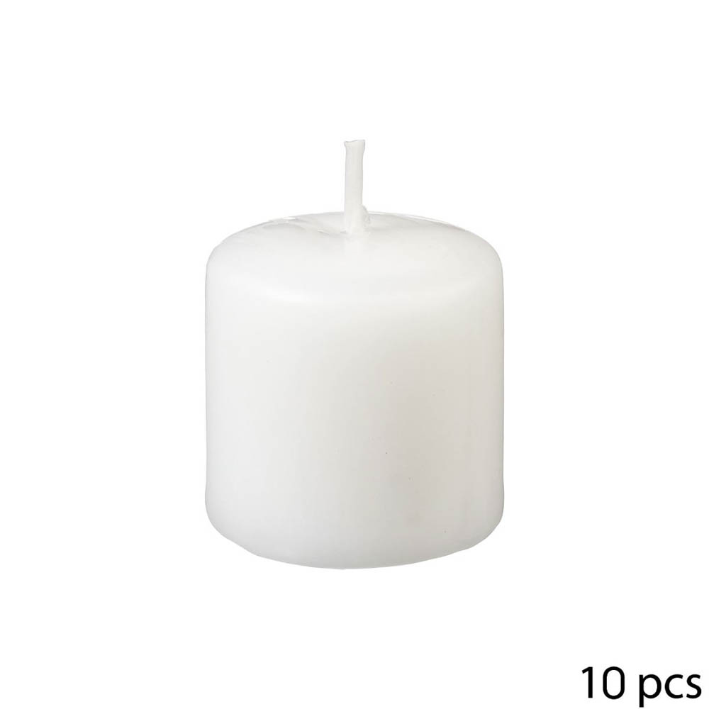Set 10 Velas Blancas 3.8x3.8Cm