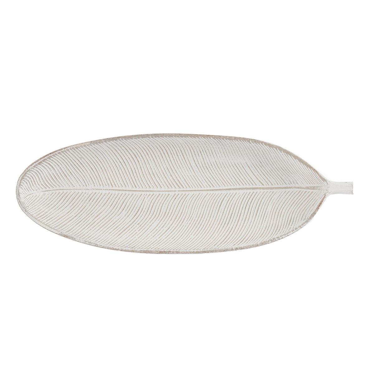 Centro De Mesa Hoja Madera 40x14Cm