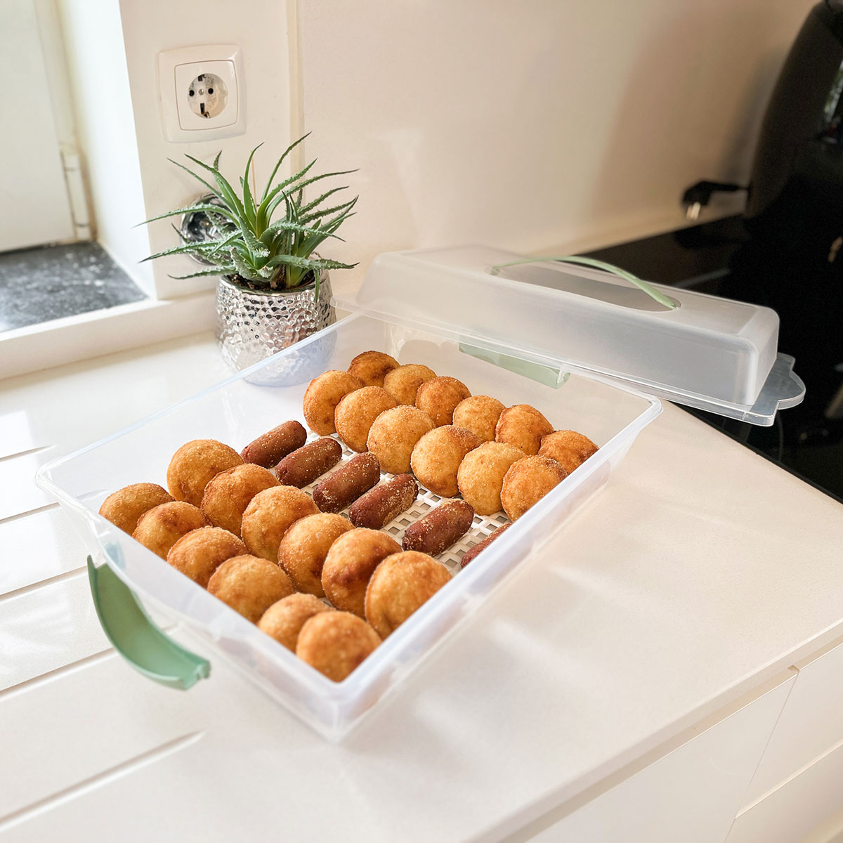 Porta Tartas Rectangular Azul