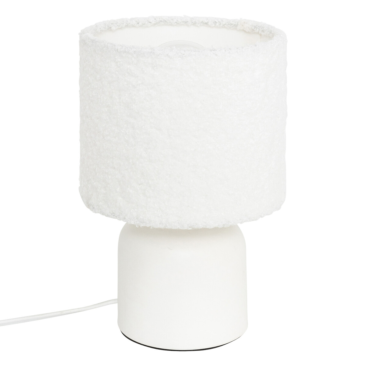 L&aacute;mpara De Mesa Bona Con Pantalla De Piel Boucl&eacute;