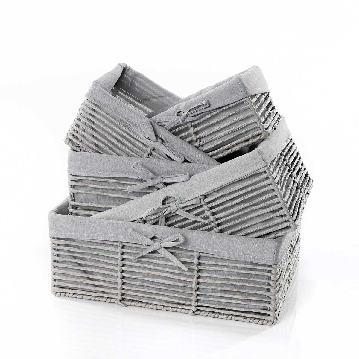 Cesta de ba&ntilde;o gris 31x44cm