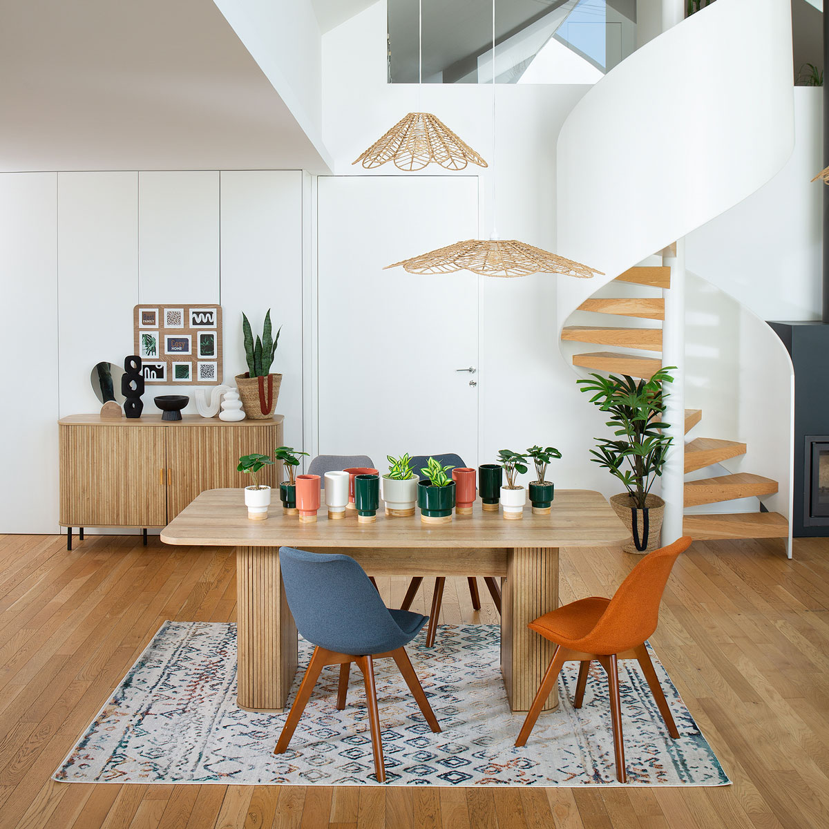 Candeeiro De Teto Folk Bege Em Corda 98cm