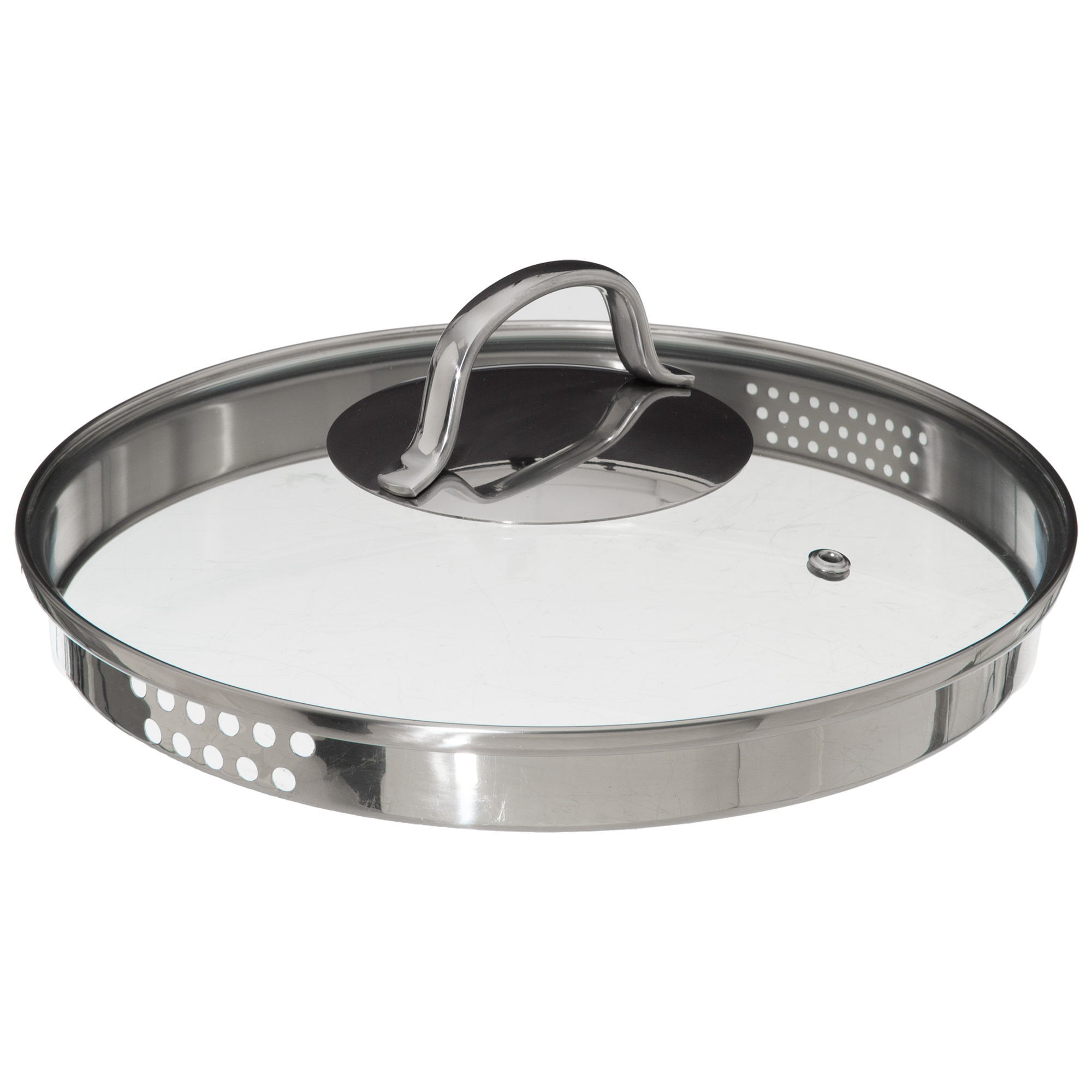 Panela Resilience Em Inox Com Tampa Em Vidro 28cm