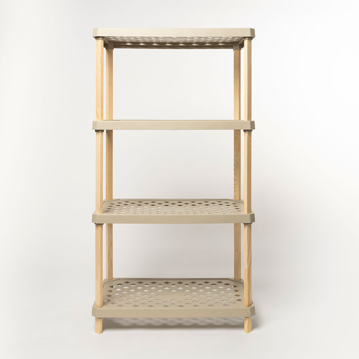 Estanter&iacute;a rectangular de 4 niveles beige