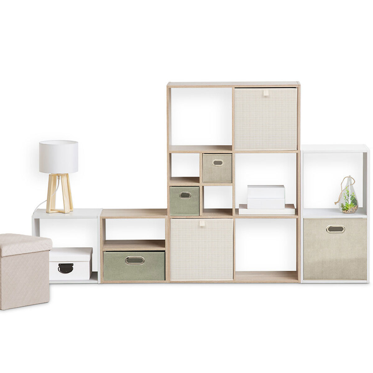 Caja organizadora TWEED beige 31x31cm 