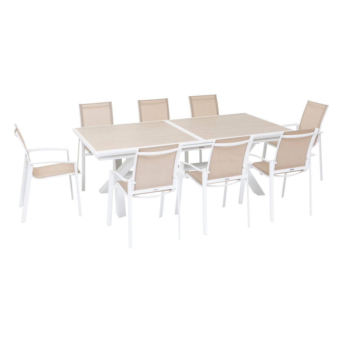 Mesa extensible AXIOME lino y blanco 220-279cm