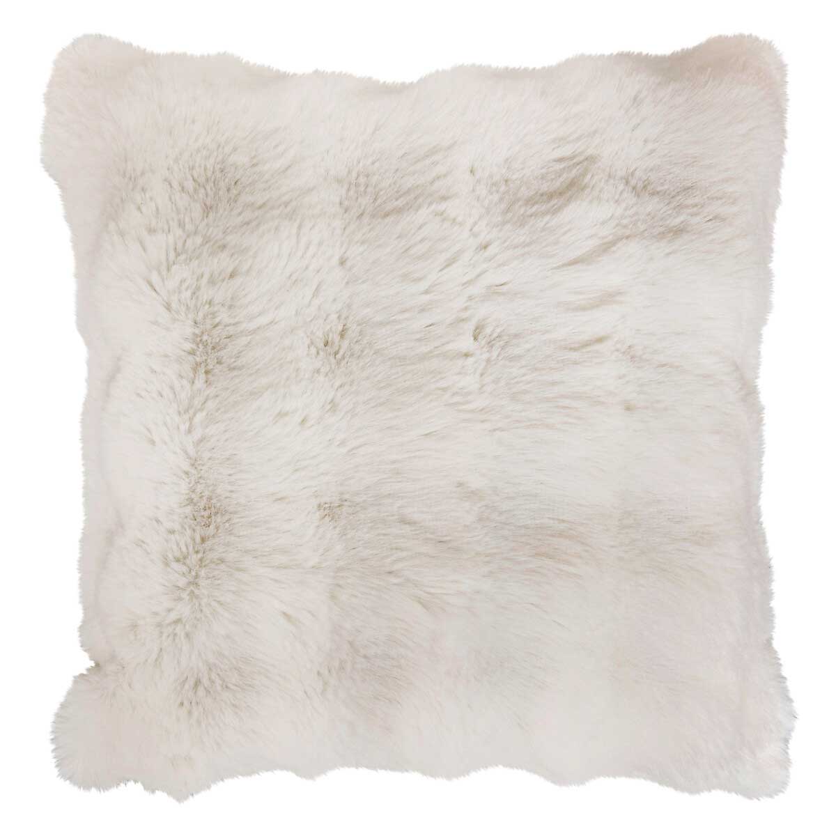 Almohada decorativa de pelo blanco 45x45cm