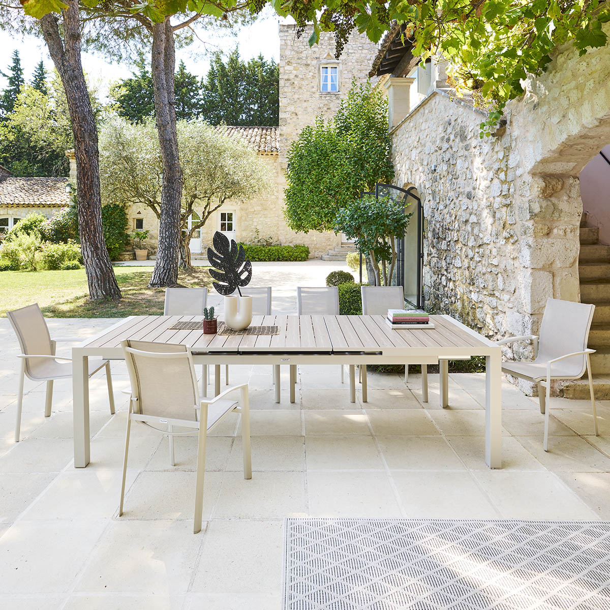 Mesa extensible automática ÉVASION lino y argile 