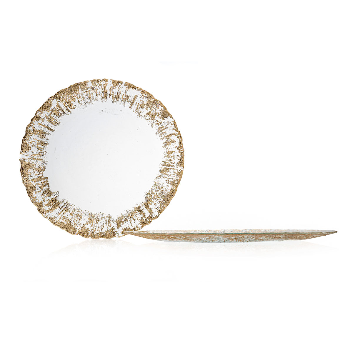 Plato para tarta con borde dorado 33cm