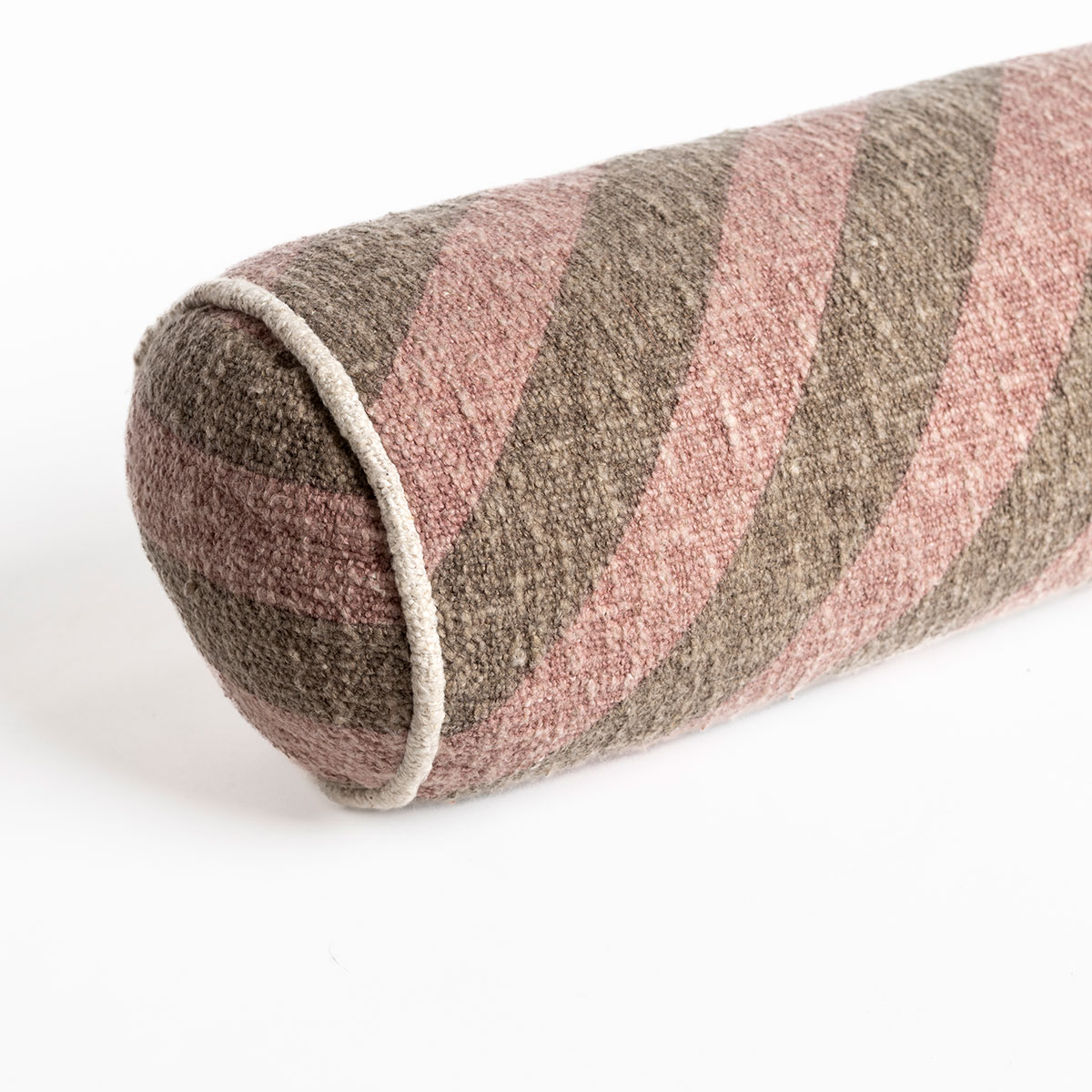Almohada STRIPES rosa y marr&oacute;n 15x50cm