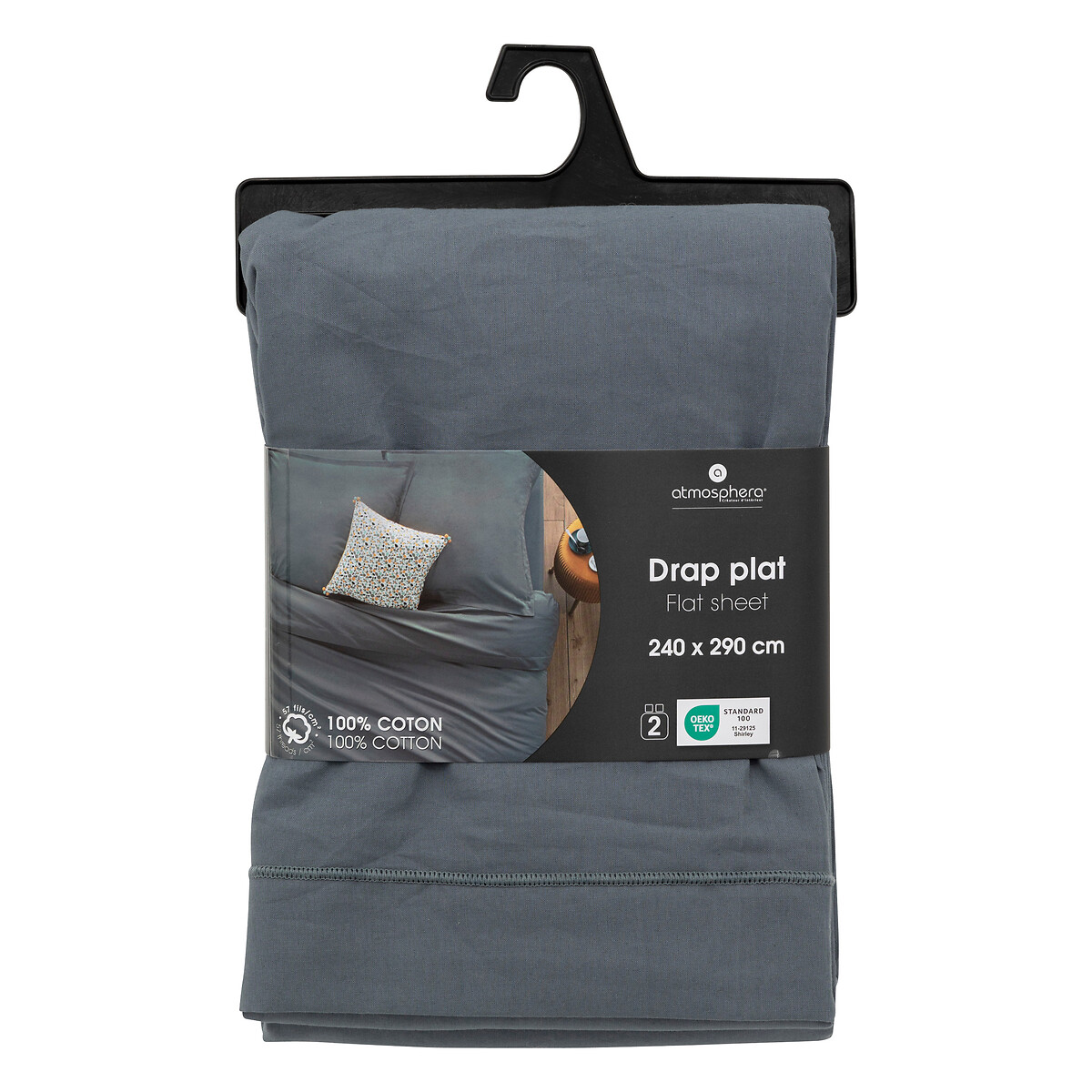 S&aacute;bana encimera azul grisaceo 240x290cm