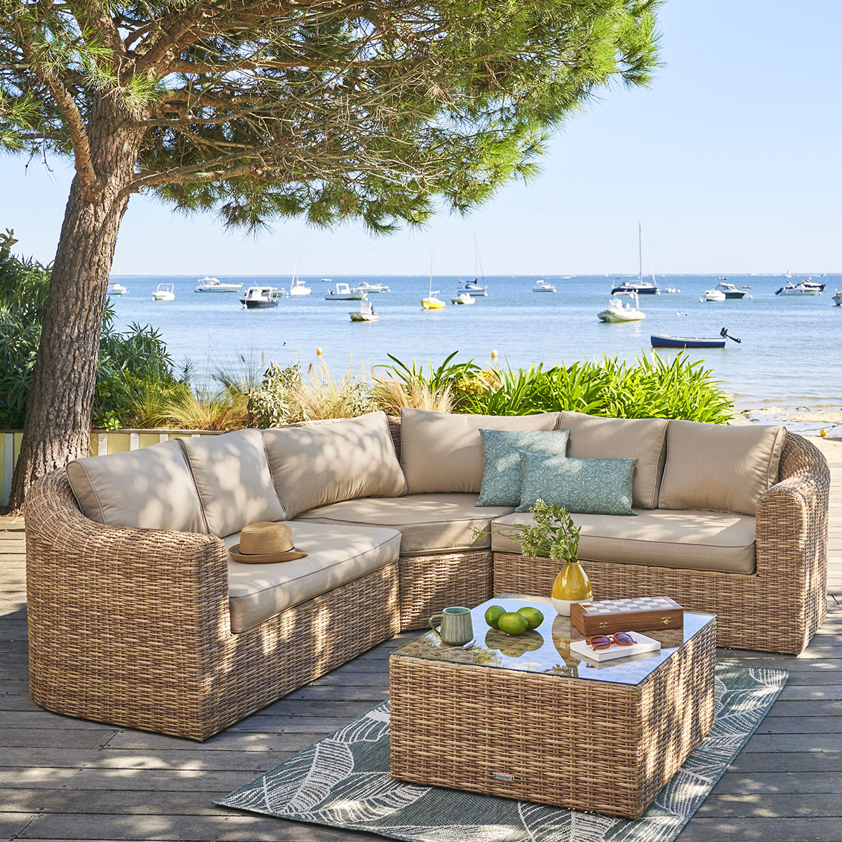 Juego de jardín MOORÉA savana de ratán sintético