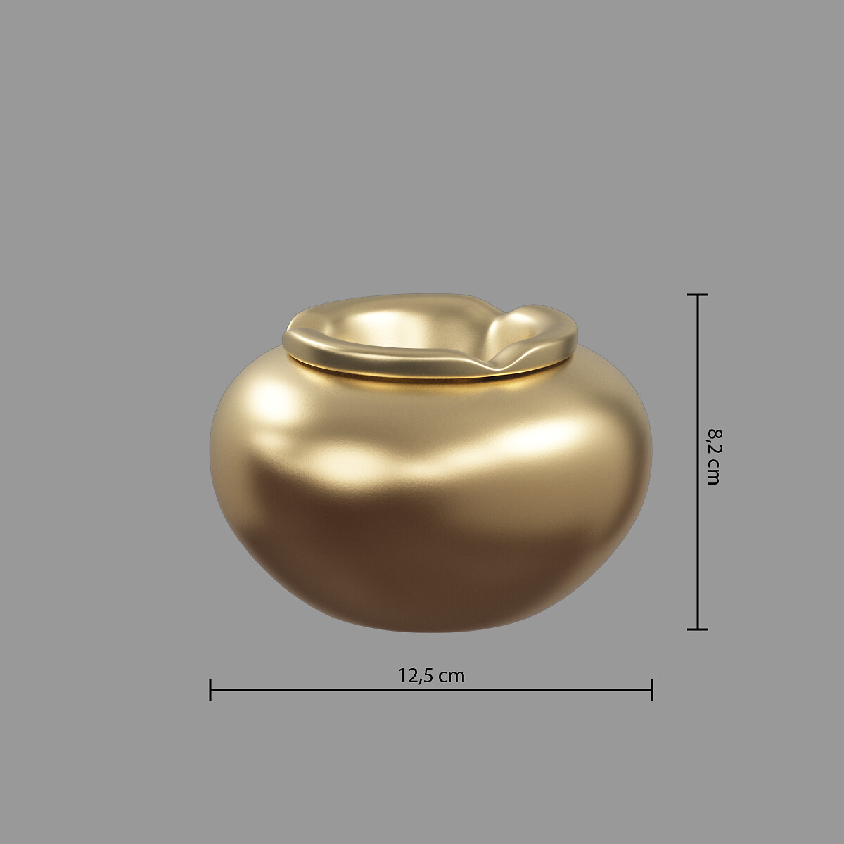 Cenicero Redondo Dorado 12.5x8Cm