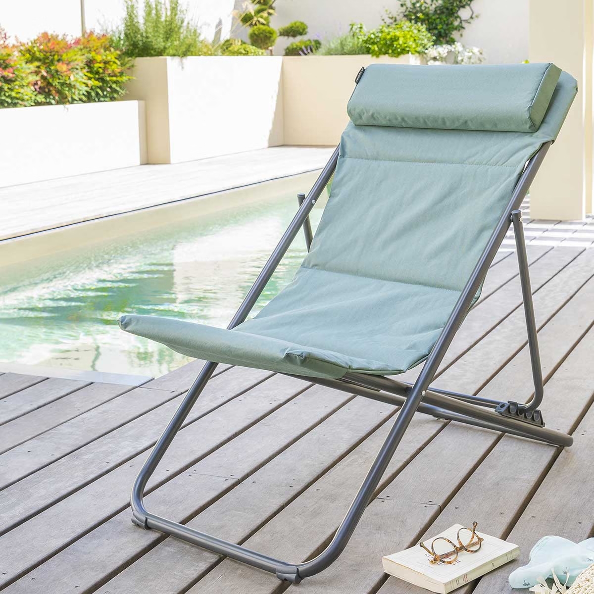 Silla relax JUBBA verde jade y gris grafito