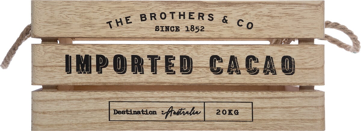 Caja De Madera Beige 35.2x25.1x15Cm