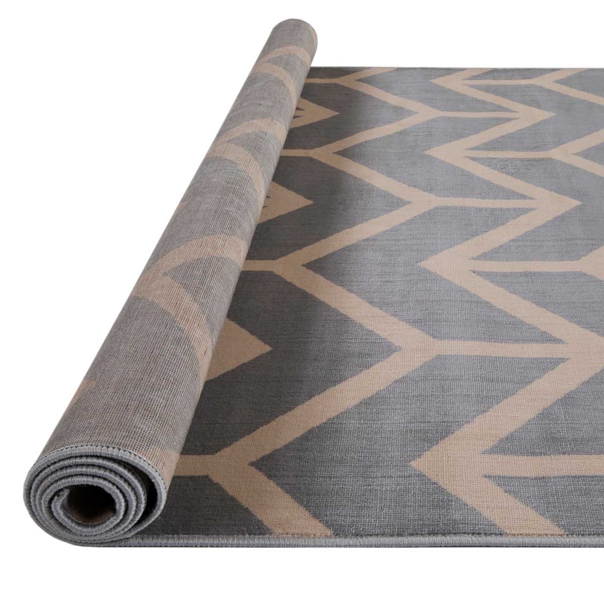 Tapete Lene Cinza E Bege 80x150cm