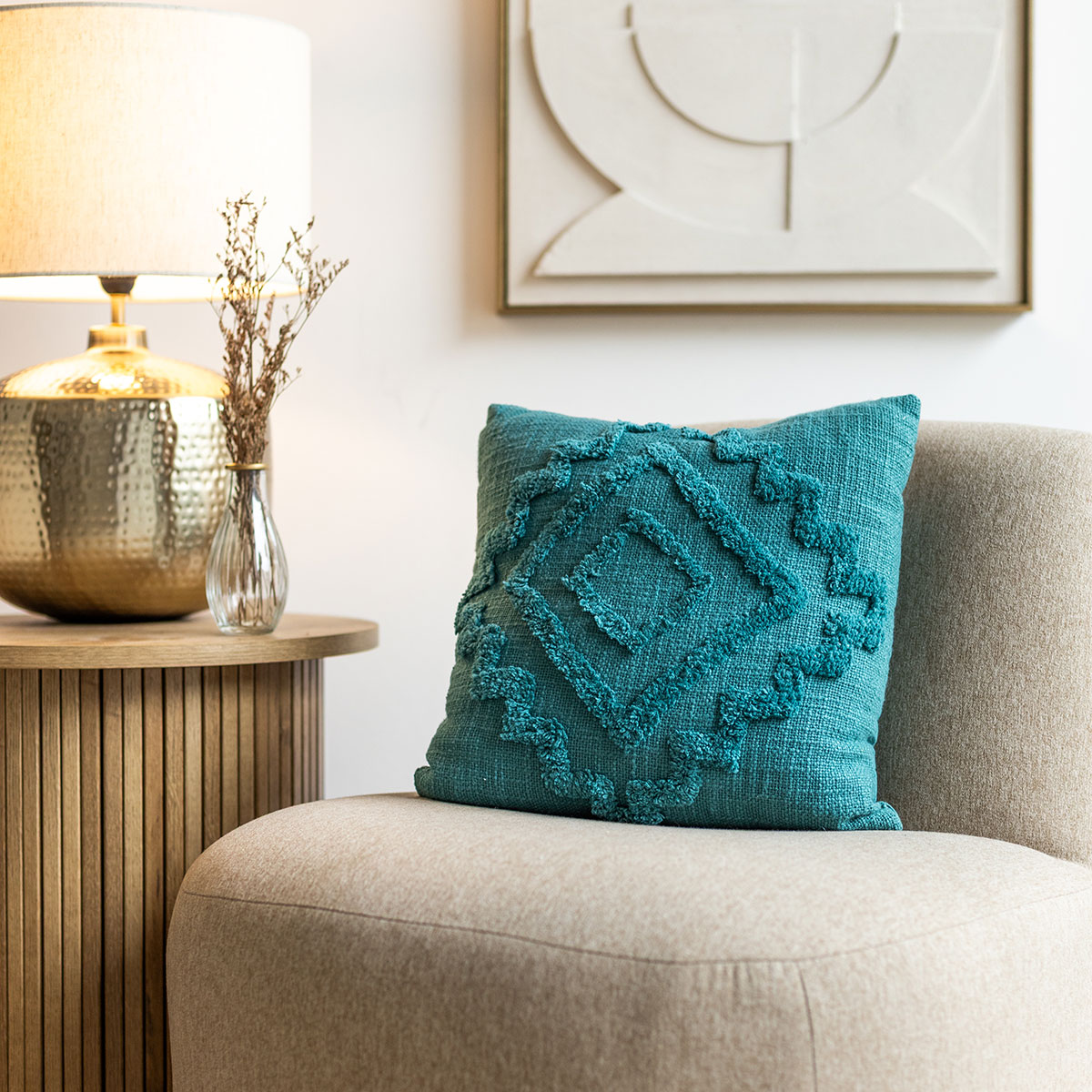 Cojín Inca Azul 40x40Cm