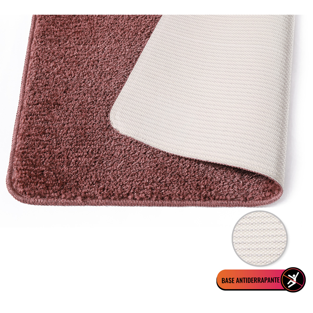 Alfombra De Baño Tufting Rosa 66x120Cm